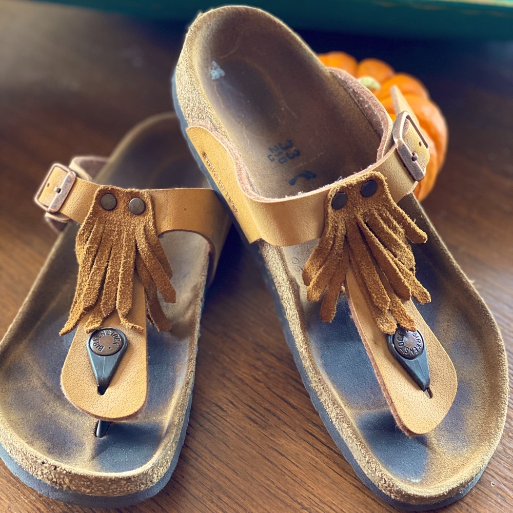 Tan BIRKENSTOCK sandals. Girls size 2